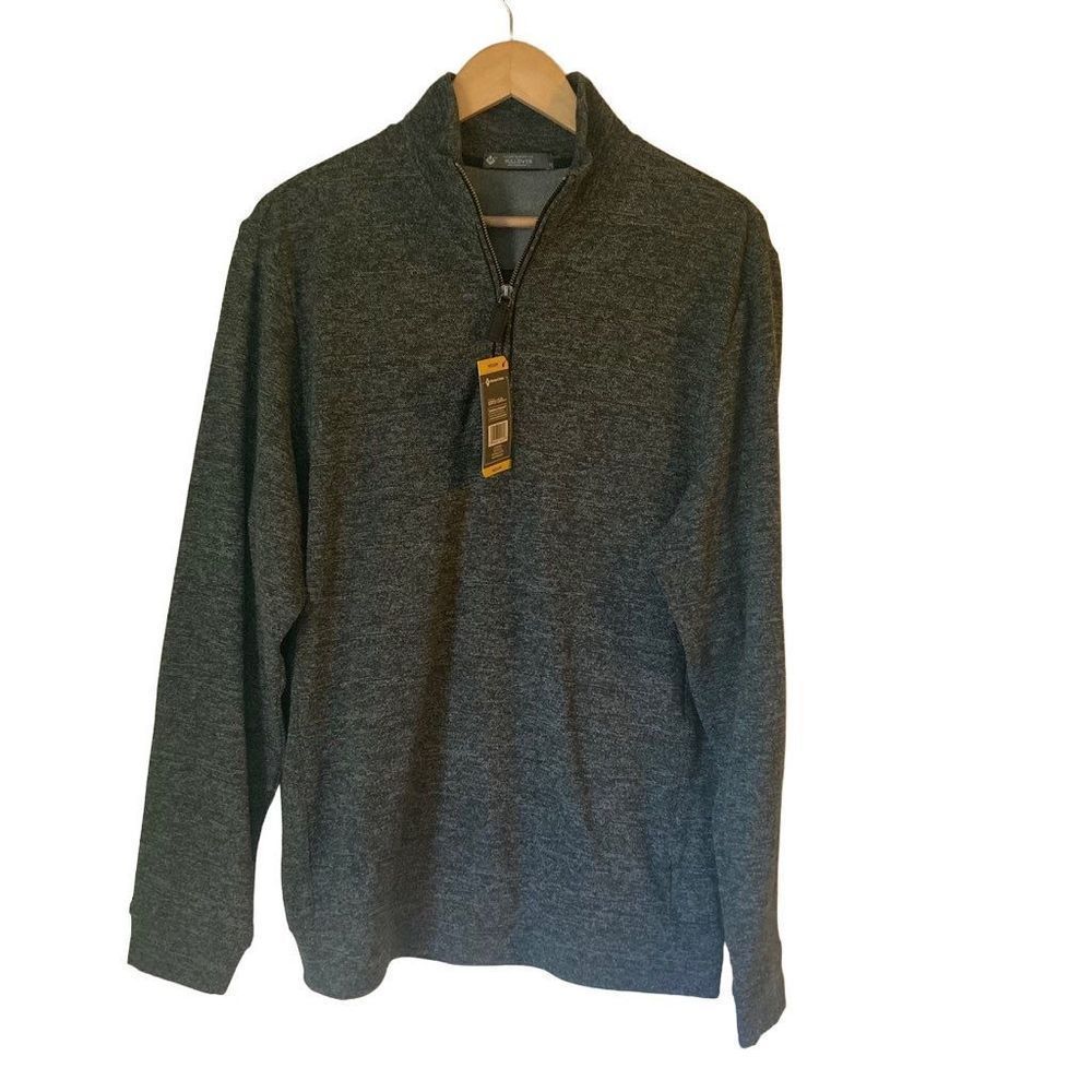 🆕 Members Mark Men's Classic Fit Soft Stretch Pullover Shirt Grey Medium